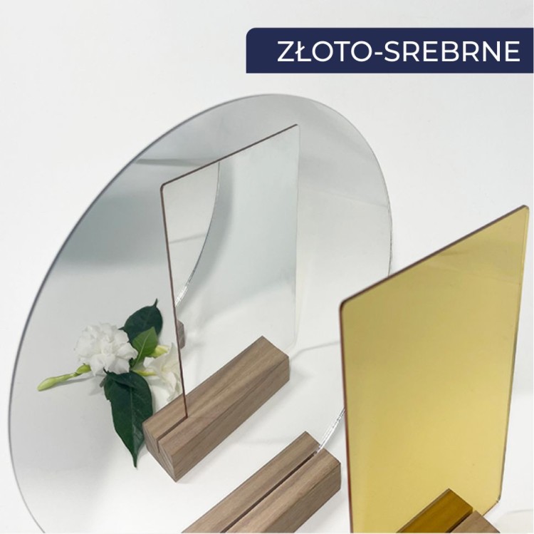 Plexi lustro dwustronne złoto-srebrne 1,5 mm 400×300 mm – 1 sztuka | ALUPLEXI