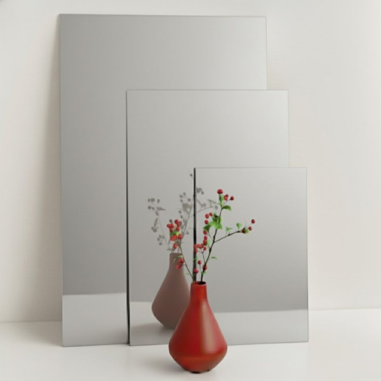 Plexi lustro srebrne 3 mm 700×500 mm – pakiet 5 sztuk – do dekoracji | ALUPLEXI